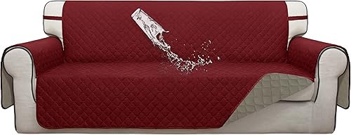 Miniatura 1 de ISSUNTEX Funda de sofá de doble protección 100 % impermeable para sala de estar, funda de sofá para sofá de 3 plazas, protector reversible de