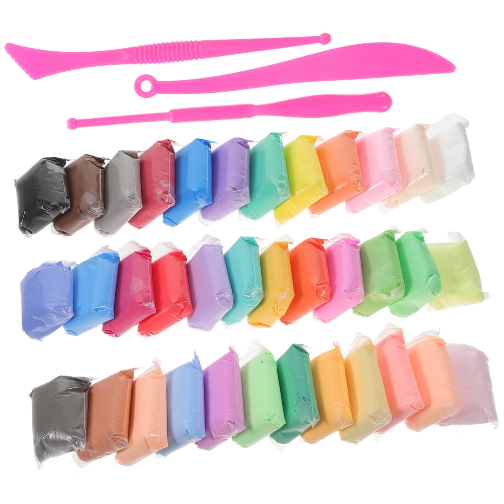 Gatuida Juego de Arcilla para Manualidades 36 Colores para Niños, Kit de Plastilina de Secado al Aire Herramientas Seguras, Accesorios para Modelar Adecuado para Aula y Hogar, Obsequio