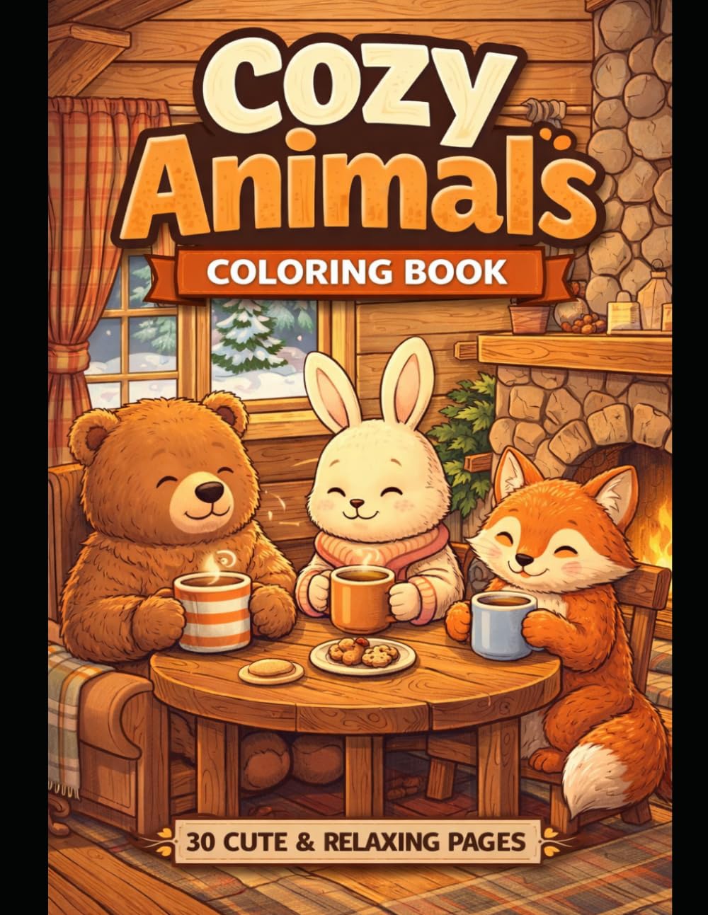 Cozy Animals Coloring Book: Relaxing and Cute Animal Scenes for Stress Relief