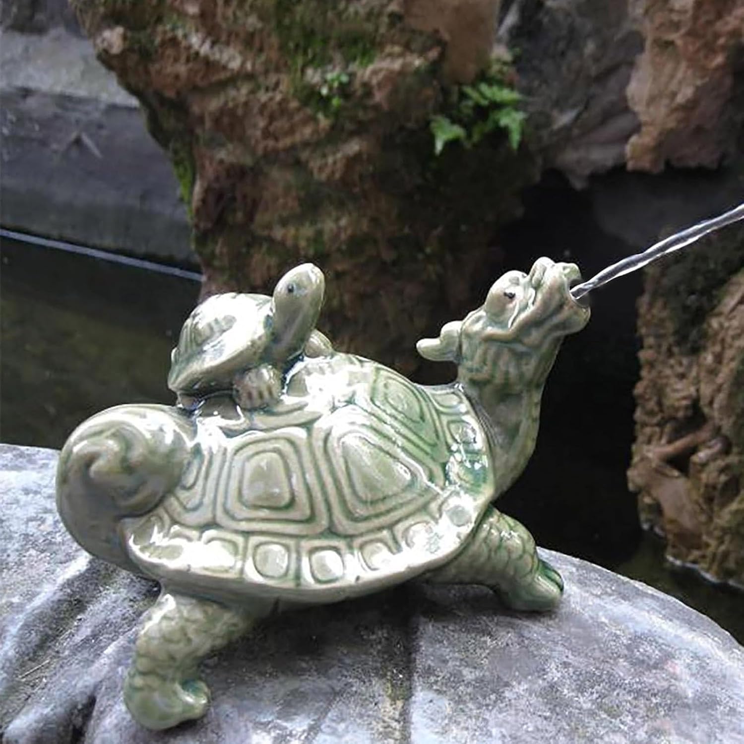 Pond Spitters for Small Ponds, Turtle Fountain Sculpture, Animal Pond Fountains, Fish Pond Water Circulation Outlet Landscaping, Outdoor Ornament for Garden, Yard