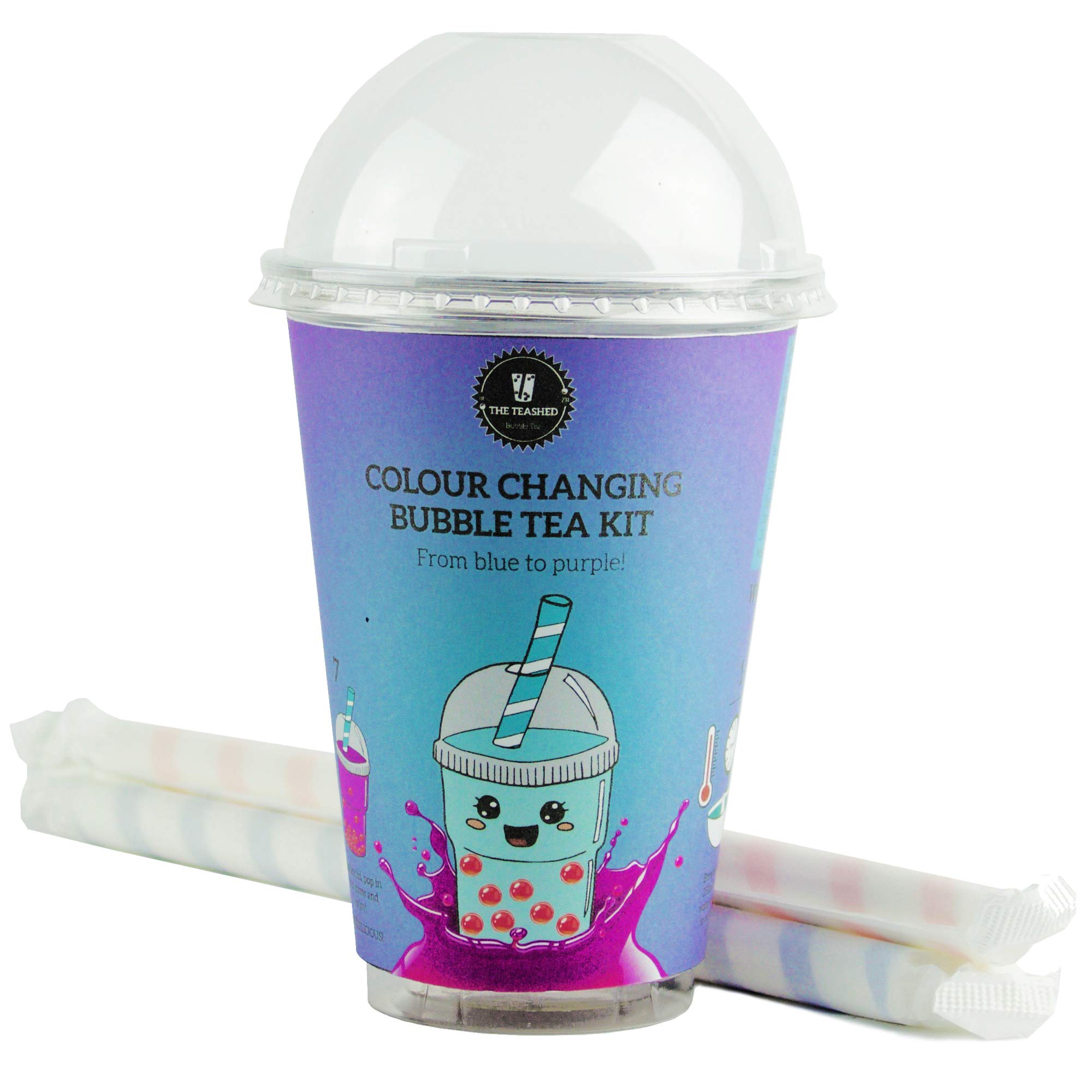 Colour Changing Bubble Tea Kit Strawberry Popping Boba + Colour