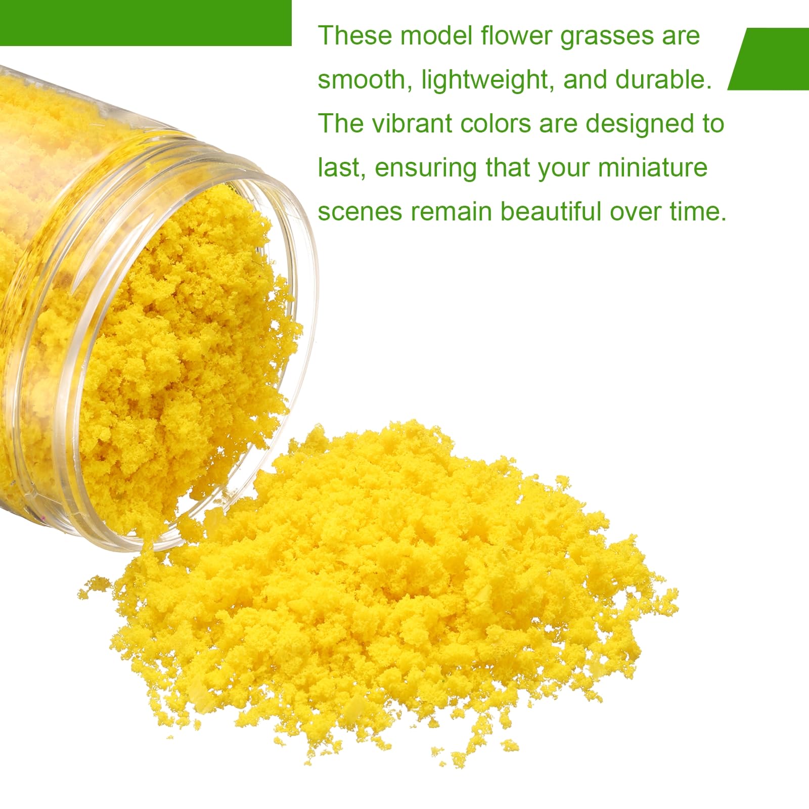 CoCud Model Flower Grass, 185ml Capacity, Fake Miniature Flower Grass Tree Sponge Yellow - Image 3