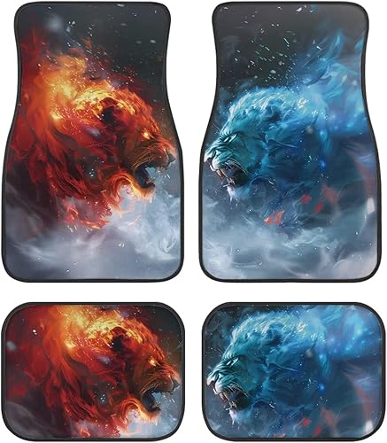 Miniatura 41 de Yewattles - Set de 4 alfombrillas para auto con estampado de rosa roja, delanteras y traseras, antideslizantes, ajuste universal para sedán