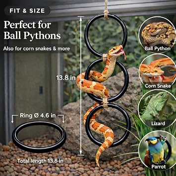 2PCS Snake Climbing Rings for Ball Python - Enrichment Toys for Corn Snake