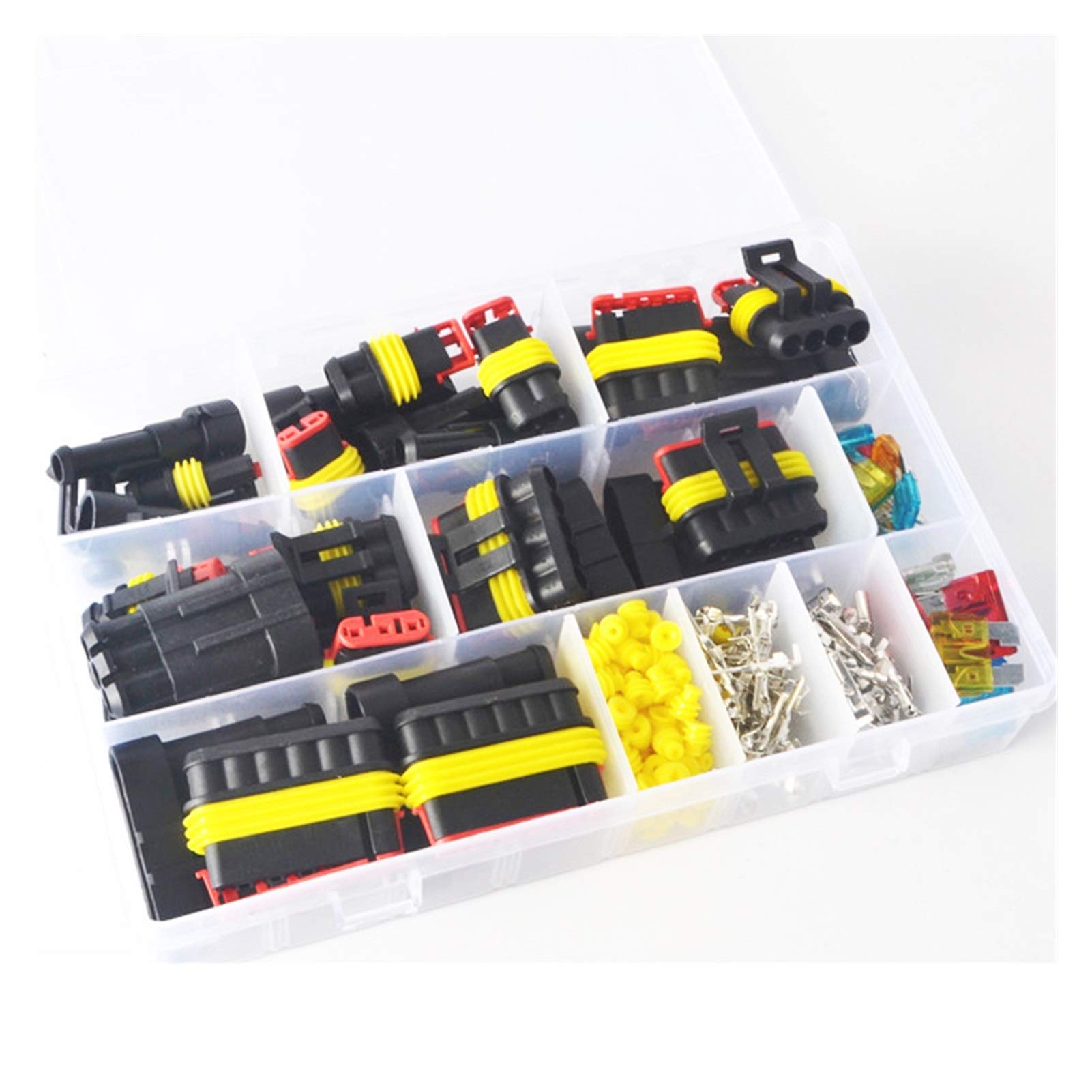 216 unids/Caja Conector de Cable automotriz Impermeable 1-6P con Fusible Equipo eléctrico Hembra Macho AMP Super Seal