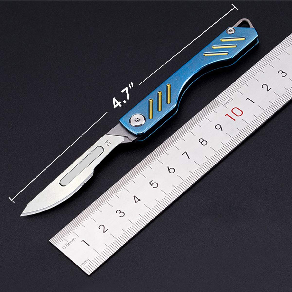 Buy edcfans Titanium Folding Pocket Knife Replaceable Blade, Skinning