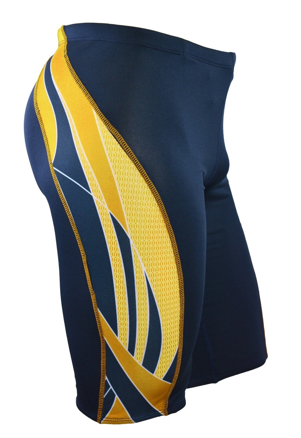 Adoretex Men's Side Wings Jammer Swimsuit (MJ009) - Navy/Gold - 28