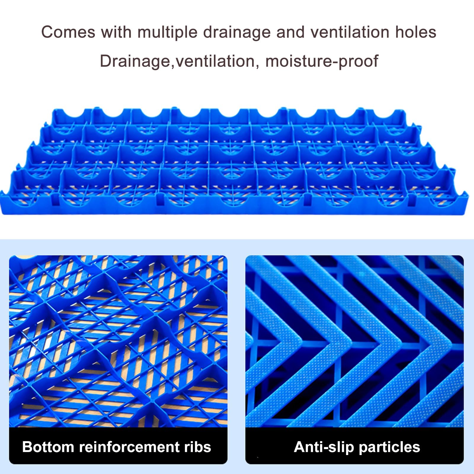 Pallet in Plastica per Stoccaggio in Cantina, Bancali con Griglia di Ventilazione Impermeabile in HDPE, Pallet Leggeri e Impilabili, per Garage, Supermercati, Seminterrati(50x50x3cm/20x20x1.2in)