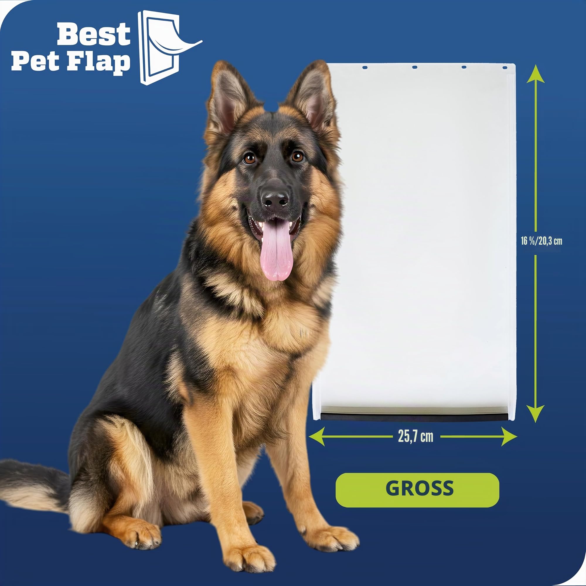 Best Pet Flap Große Ersatzklappe für die Hundetür, Nicht aus PVC, passend für PetSafe PAC11-11039 – Maße: 25,4 x 41,9 cm, langlebiger, energieeffizienter, weniger Schrumpfung, BPA-frei