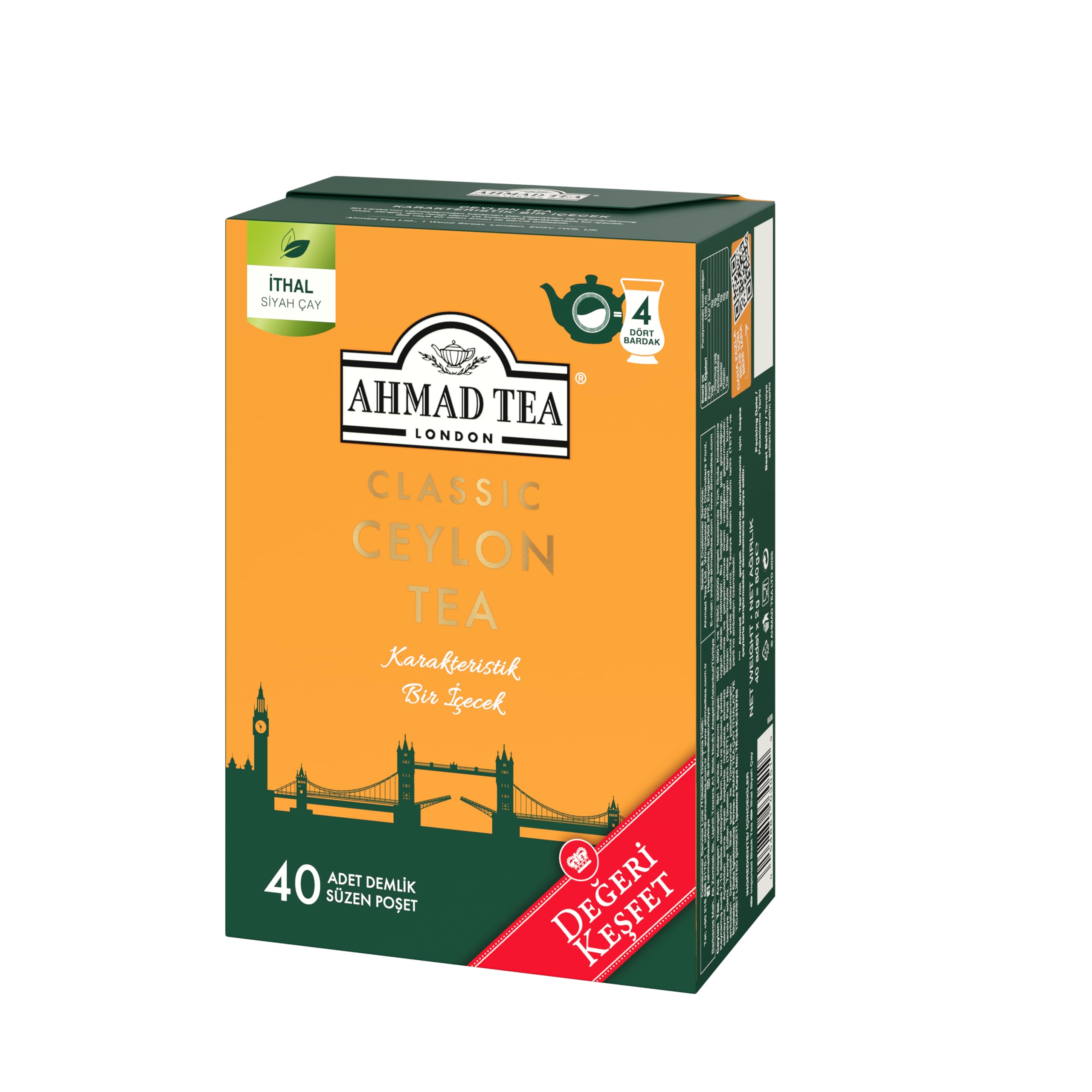 AHMAD TEA CLASSIC CEYLON 40x2gr DEMLİK POŞET ÇAY
