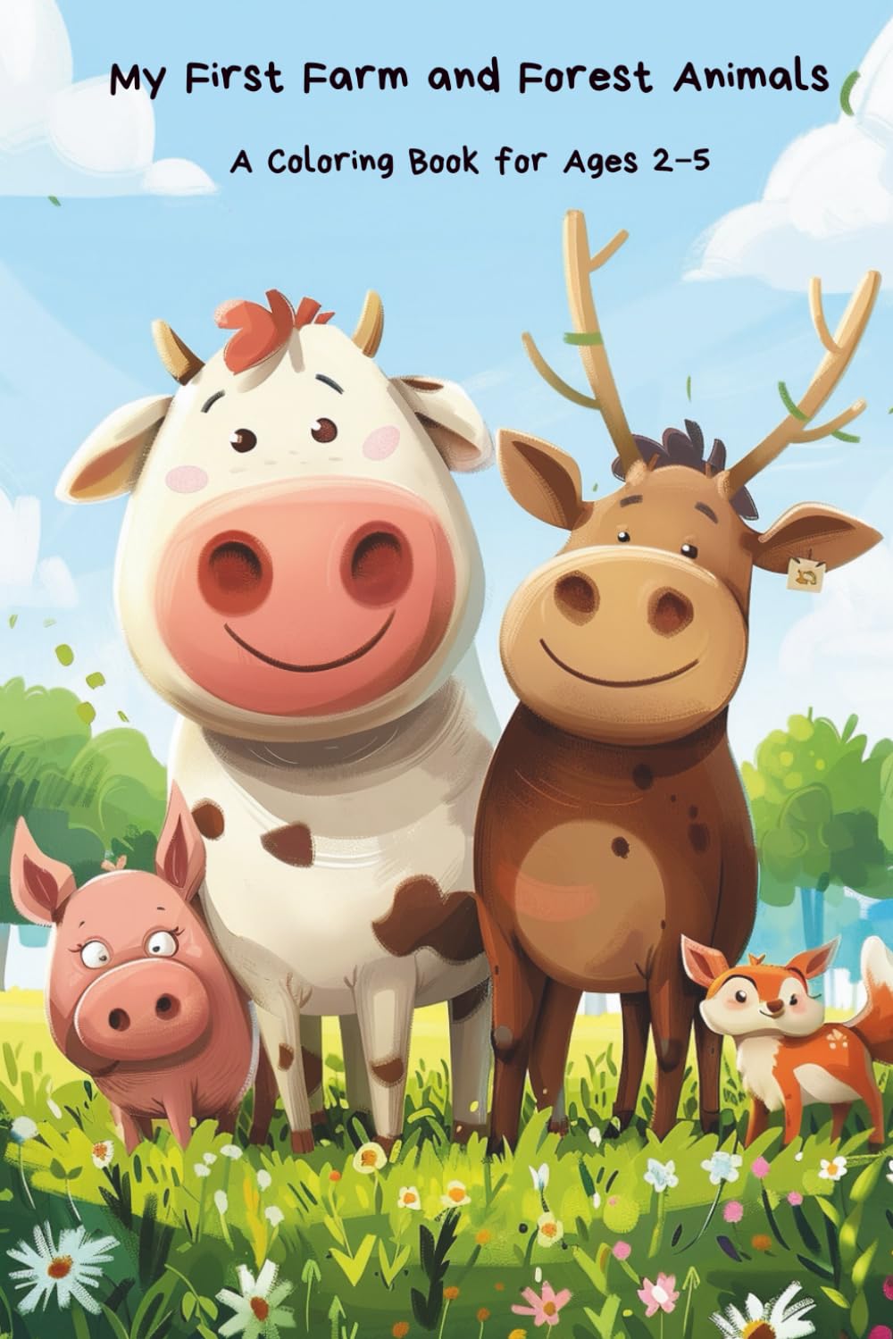 My First Farm and Forest Animals Coloring Book: A Coloring Book for Toddlers Ages 2–5
