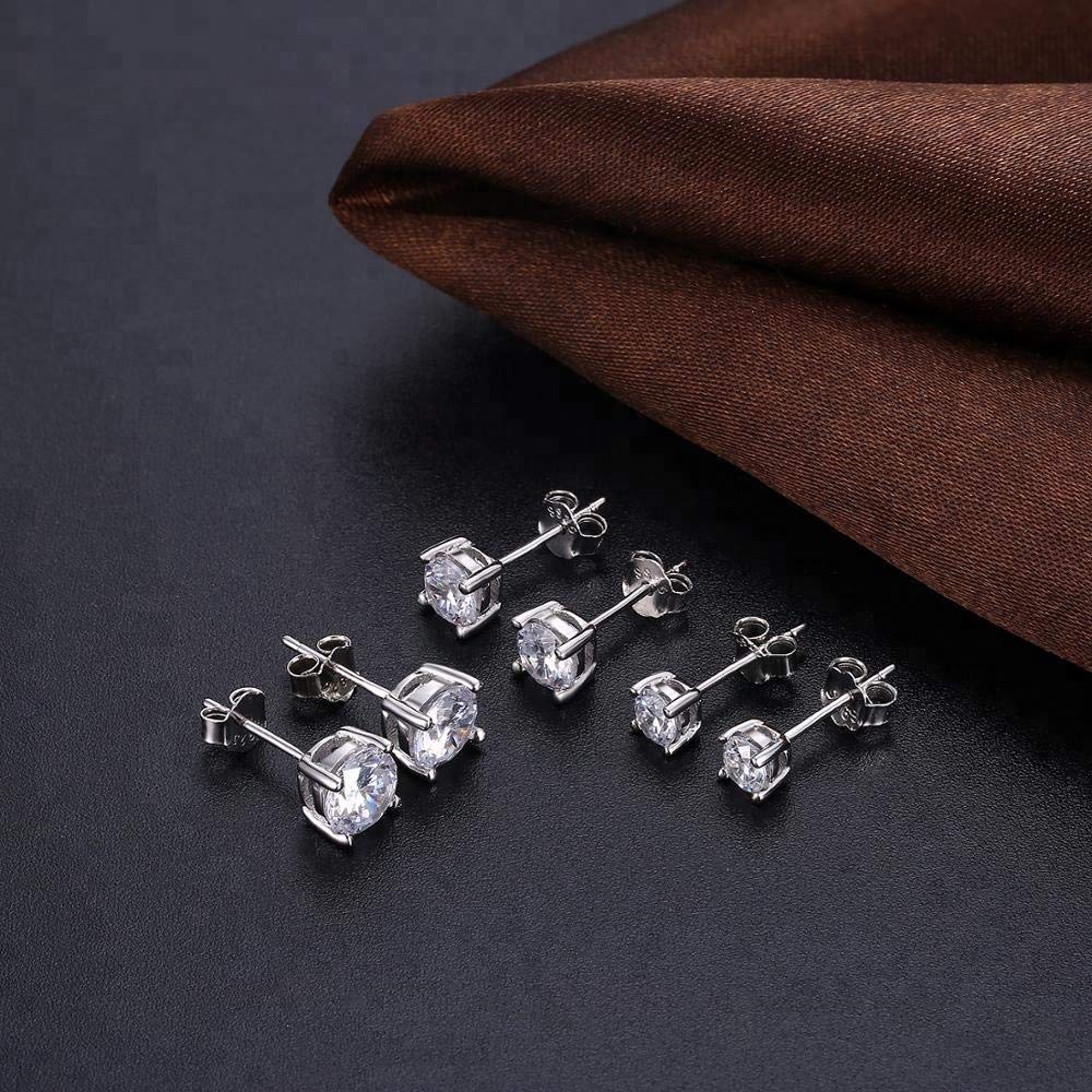 Pendientes de Plata de ley 925 con Circonita Cúbica para Hombres Mujeres