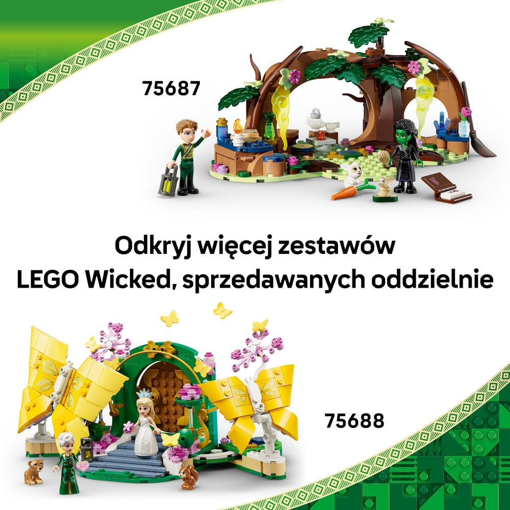 LEGO Wicked Emerald City i Kiamo Ko Castle 75689 | zamki z klocków dla dzieci, zabawki dla 9-latki, prezent Wicked, na urodziny dla dziewczynki i chłopca, 860 elementów