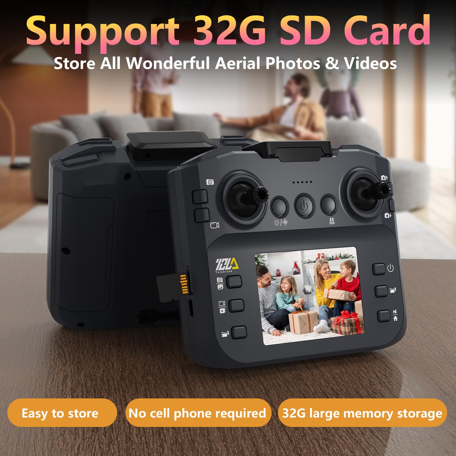 Toladrone TD12LCD Drone con Fotocamera per Adulti, Droni con Motore Brushless, Telecomando con Schermo LCD, Trasmissione in Tempo Reale, Drone Quadricottero Pieghevole per Principianti