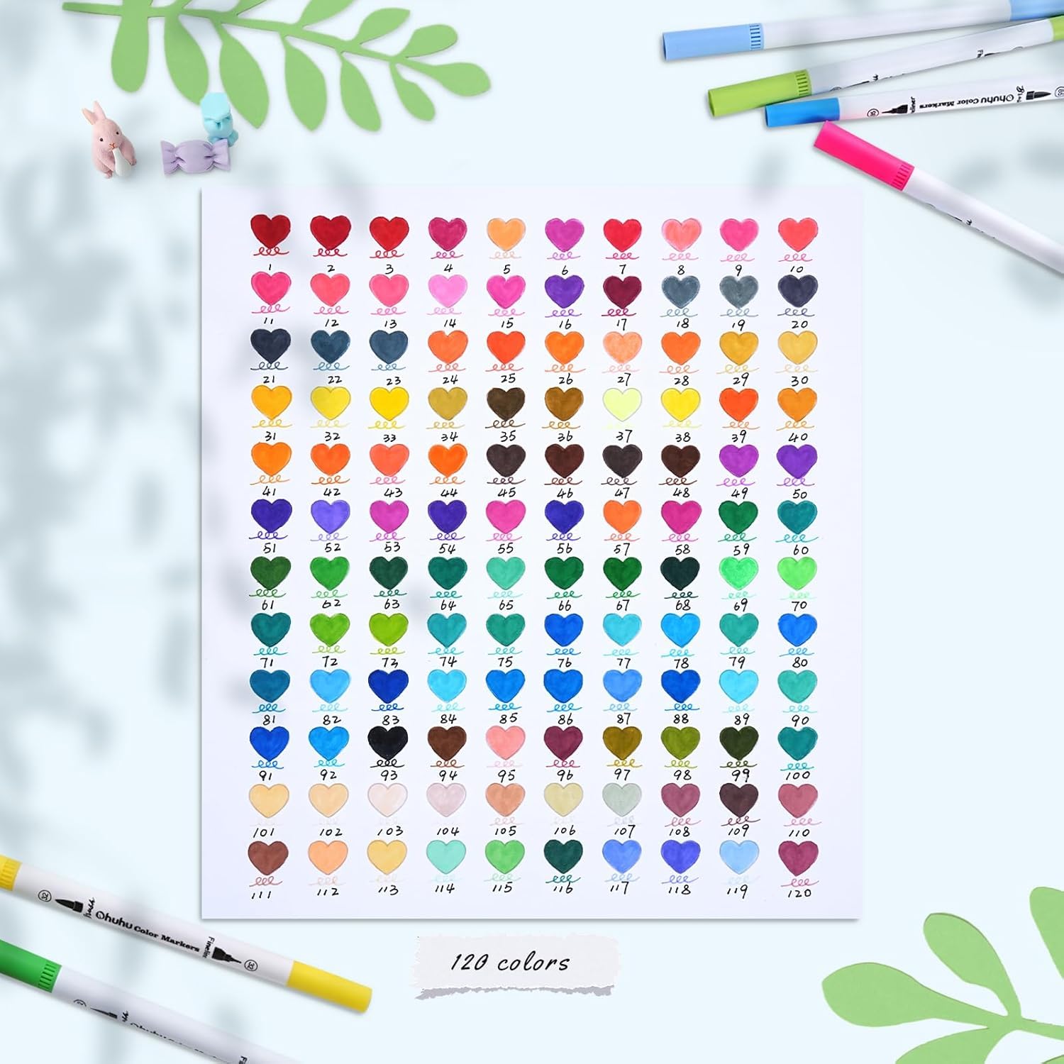 Ohuhu Feutres Coloriage Adulte Enfants, 120 Couleur Feutre Double Pointe Aquarelle Stylos Pointe Fine Pour Dessin, Manga, Doodling, Scrapbooking, Série Maui – Sac de Transport