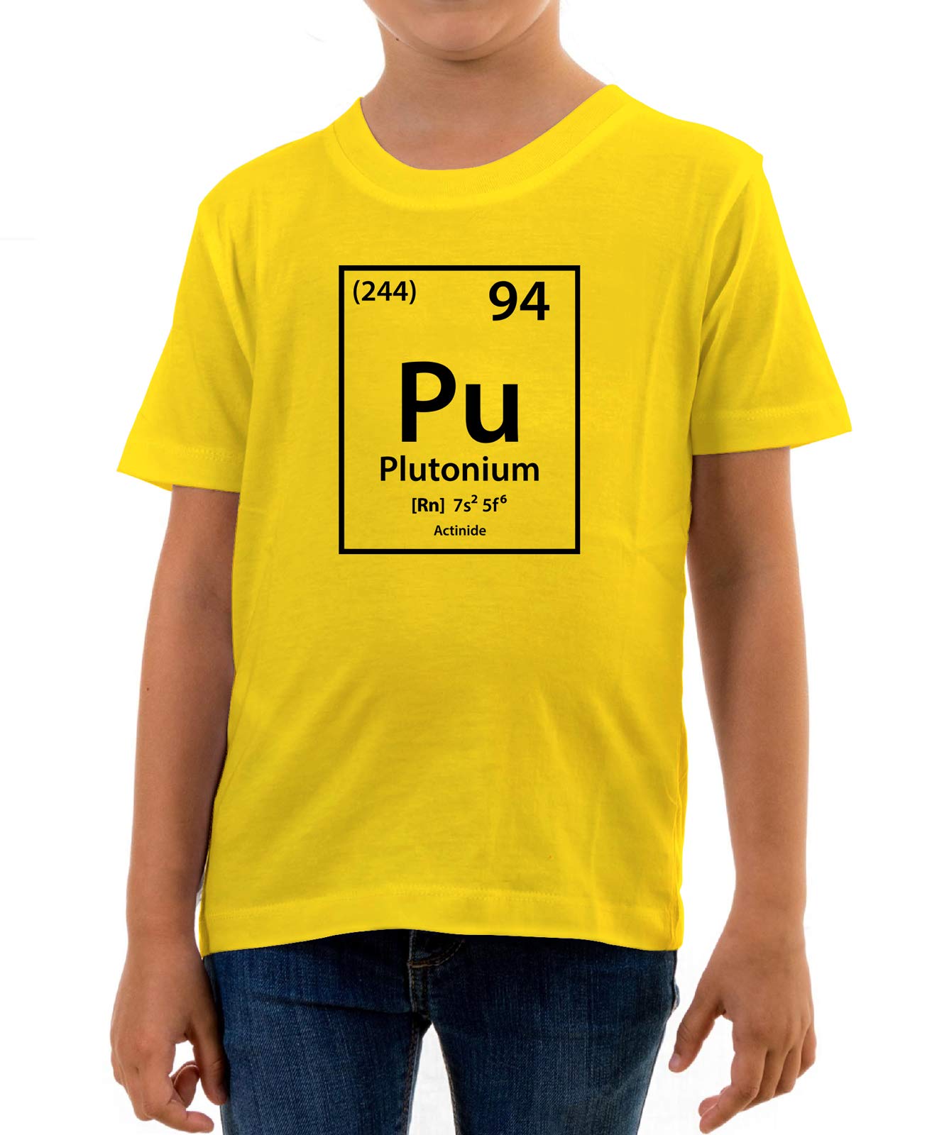 Reality Glitch Plutonium Element Periodic Table Kids T-Shirt Yellow