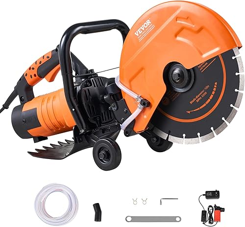 Miniatura 9 de VEVOR Sierra eléctrica para hormigón, 12 pulgadas, 1800 W 15 A, cortadora de sierra circular con profundidad de corte ajustable máx. de 4.5
