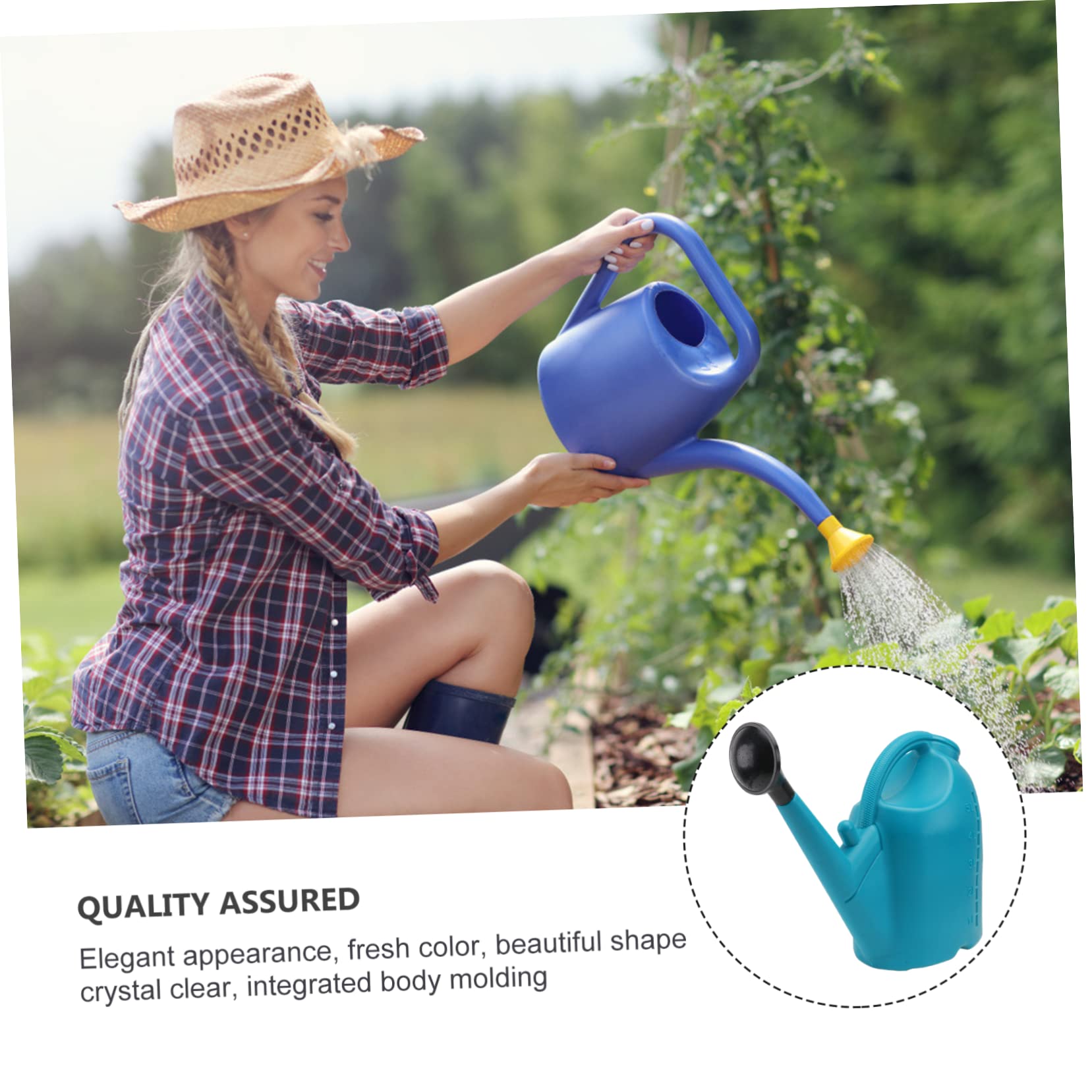 Regadera de Plástico 5l Azul para Jardín Boquilla Larga