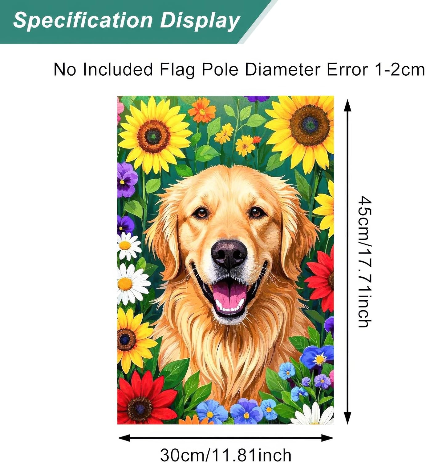Spring Dog Garden Flag Double Sided 12x18 Inch Cute Golden Retriever Seasonal Welcome Small Flags For Outside Outdoor Decor Yard Farmhouse Holiday Spring Summer Decorations Yard Flags - Image 4
