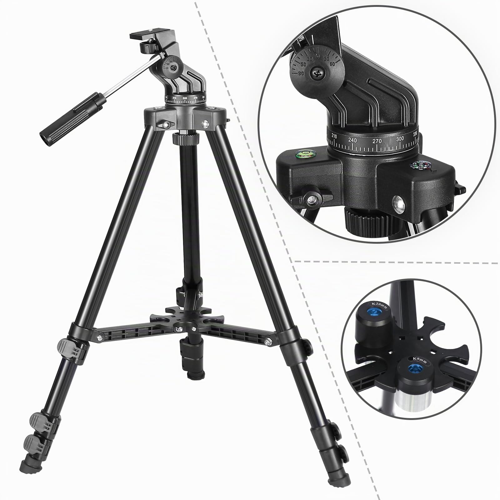 Télescope astronomique pour Adultes, télescope réfractif de 600mm d'ouverture de 80mm pour Enfants et débutants, télescope de Voyage Portable Compact avec Sac à Dos