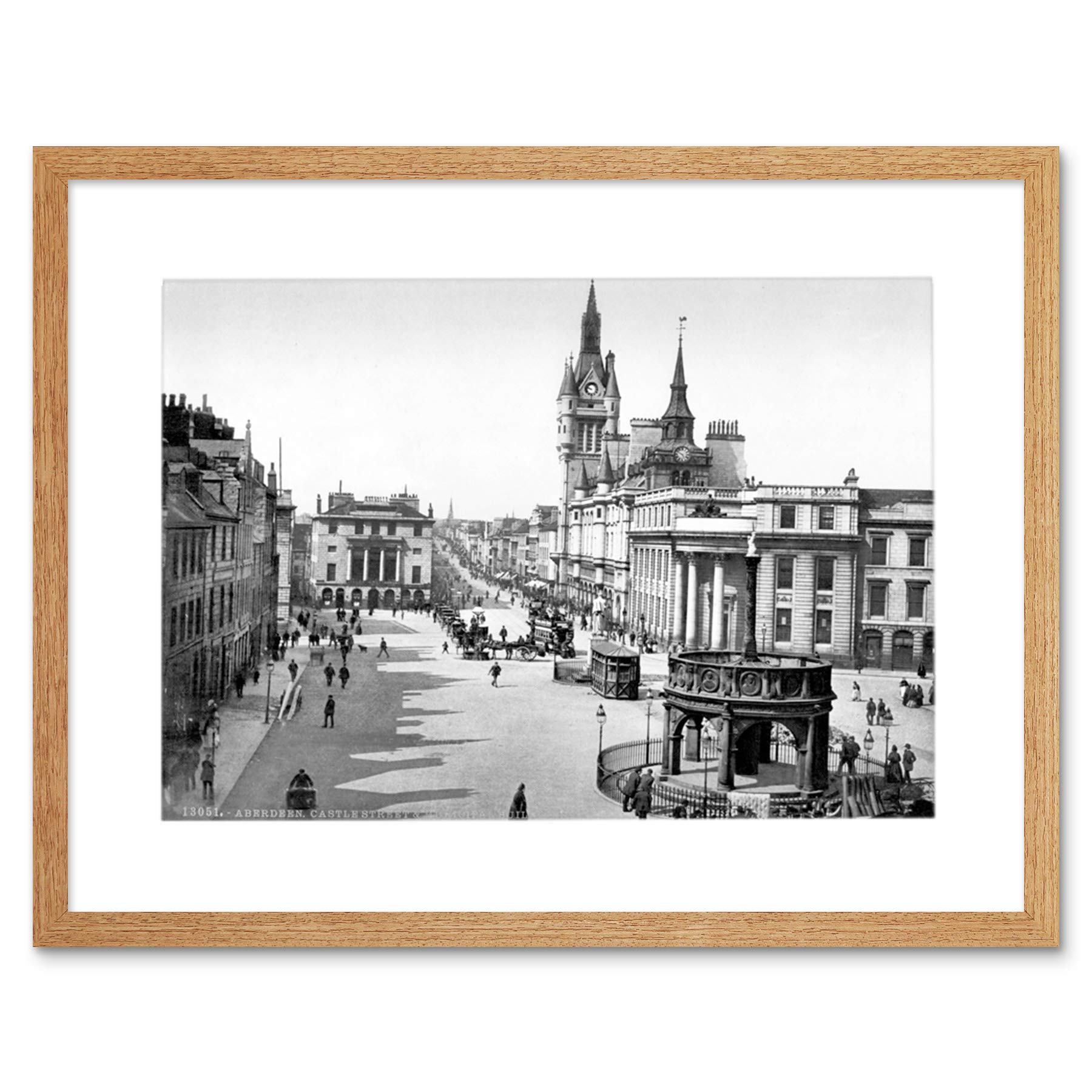 Wee Blue Coo Aberdeen Castle Street Buildings Scotland Bw Photo Frame Print Picture F12X032