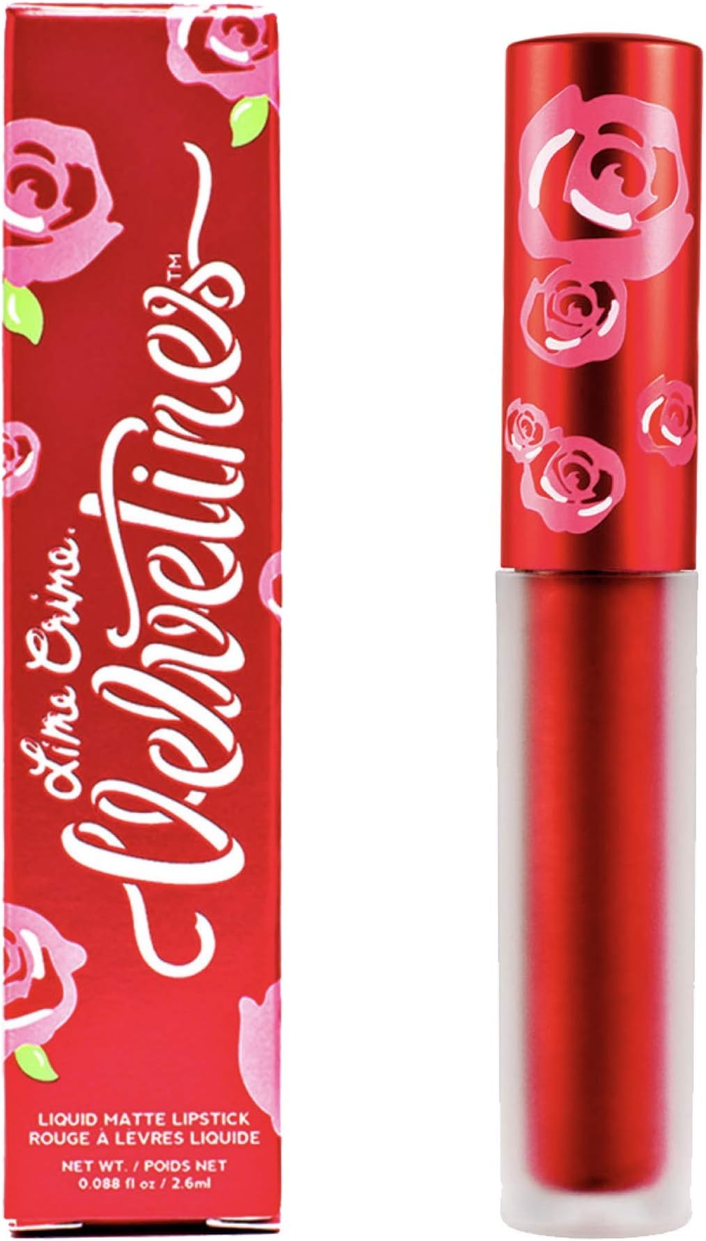 Lime Crime Metallic Velvetines Liquid Matte Lipstick, Red Hot - Metallic Cherry Red - French Vanilla Scent - Long-Lasting Liquid Metal Matte Lipstick - Won't Bleed or Transfer - Vegan