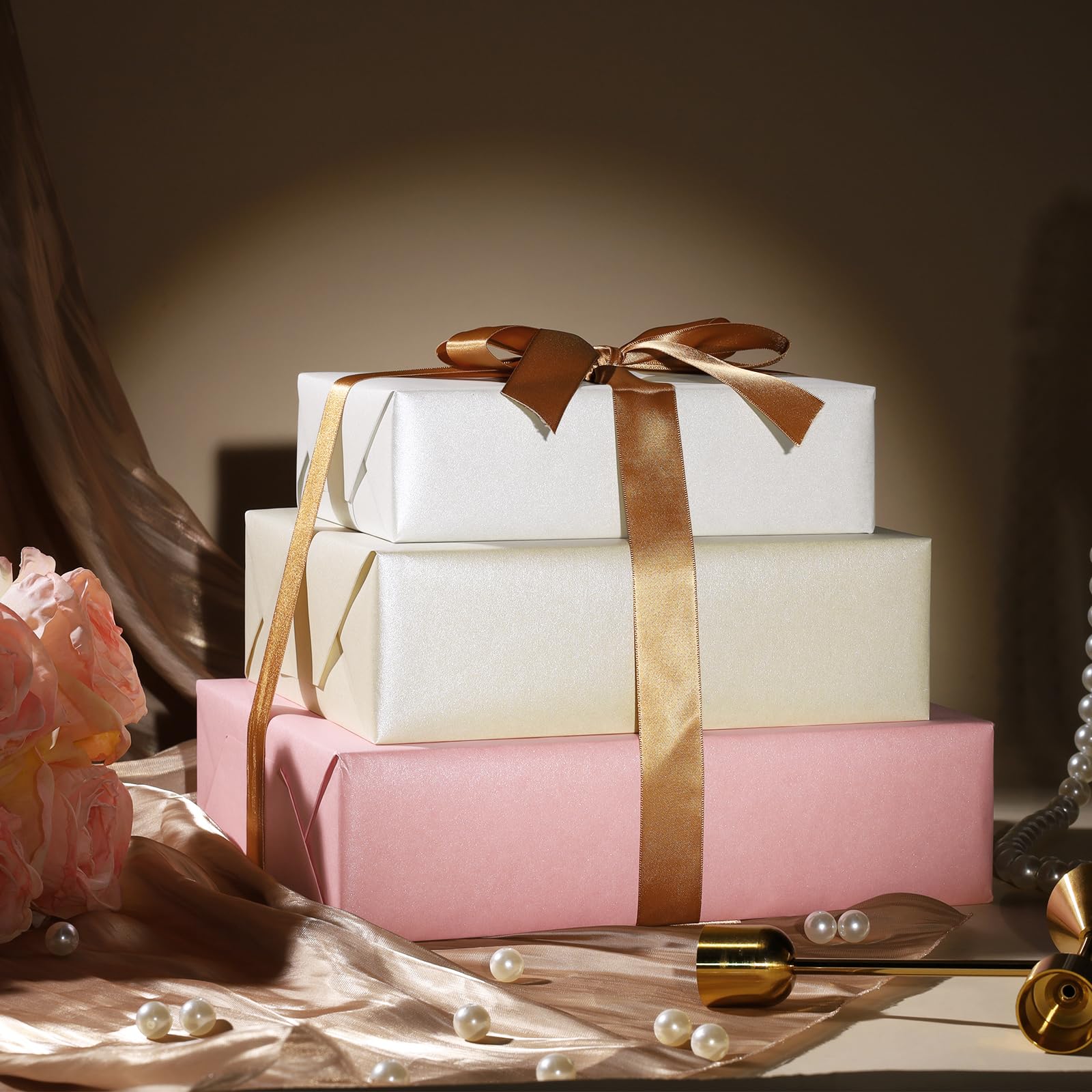 Off White Wrapping Paper, 30 Inch X 33 Feet, Solid Color Pearly-Lustre - View #12