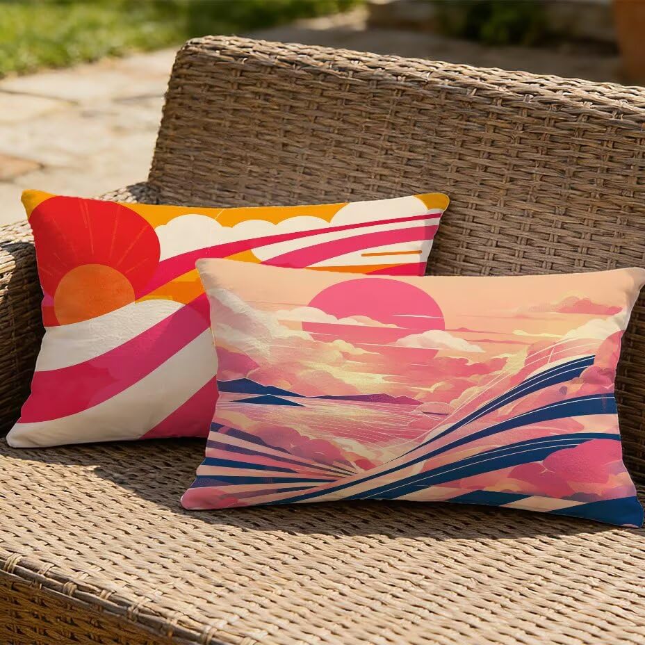 Housses de coussin de jardin 70x90 cm résistantes soleil