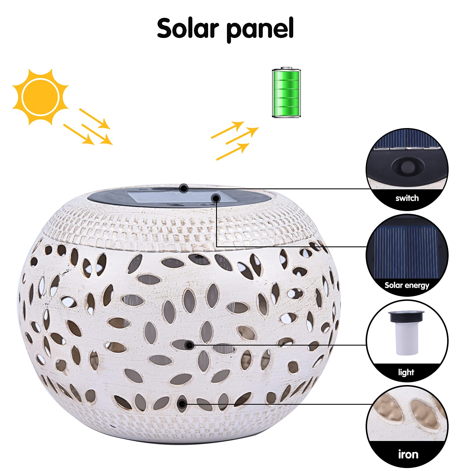 pearlstar Solar Lanterns for Outside Solar Table Lamps Outdoor Garden Waterproof - Image 4