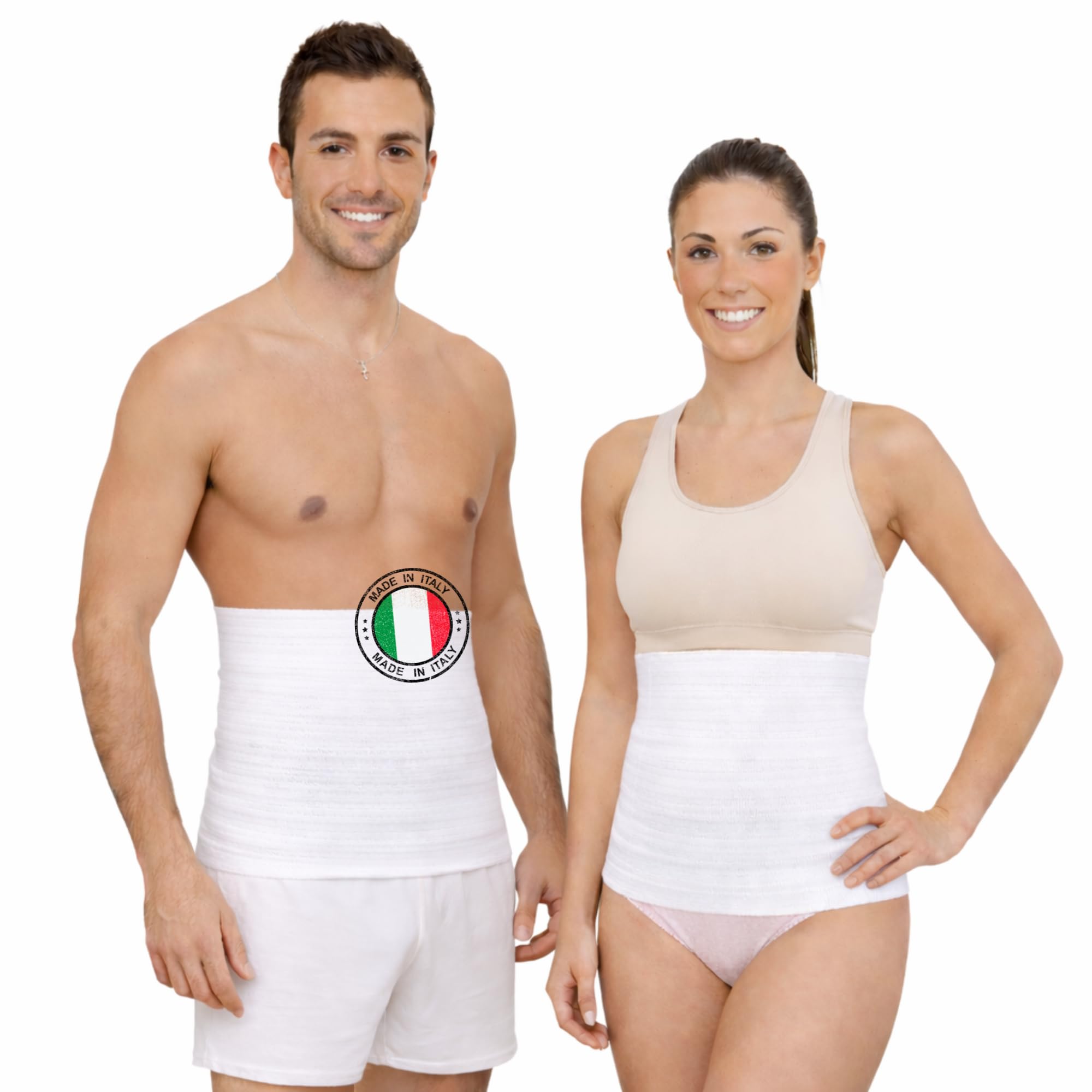 Leedya Pancera Contenitiva Estiva Unisex Made in Italy - Fascia Elastica Lombare Traspirante in Cotone 30 cm - Discreta sotto i Vestiti - Supporto Schiena Addominale Uomo Donna (XL) - 1