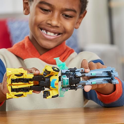 Miniatura 11 de Transformers EarthSpark Cyber-Combiner Bumblebee and Malto Robot Figuras de acción, juguetes interactivos para niños y niñas a partir de 6 años