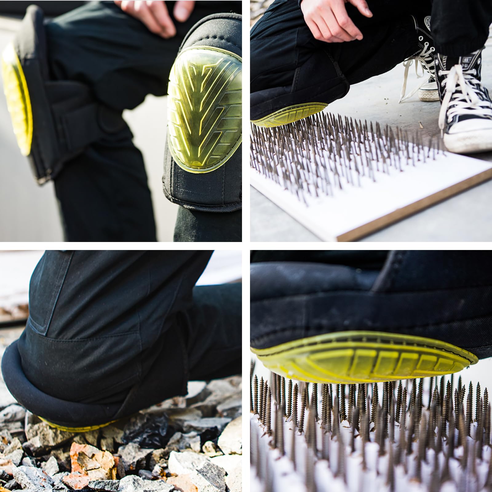 WORK IDEA Protège-genoux professionnels pour travaux - Modèle avec coussinets en mousse intégrés, construction robuste pour extérieur