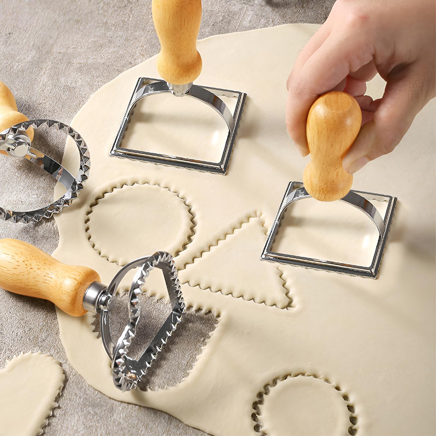 Zestaw 5 sztuk foremek do wykrawania ravioli, ravioli, kółko do pierogów, ravioli, do pierogów, makaronu