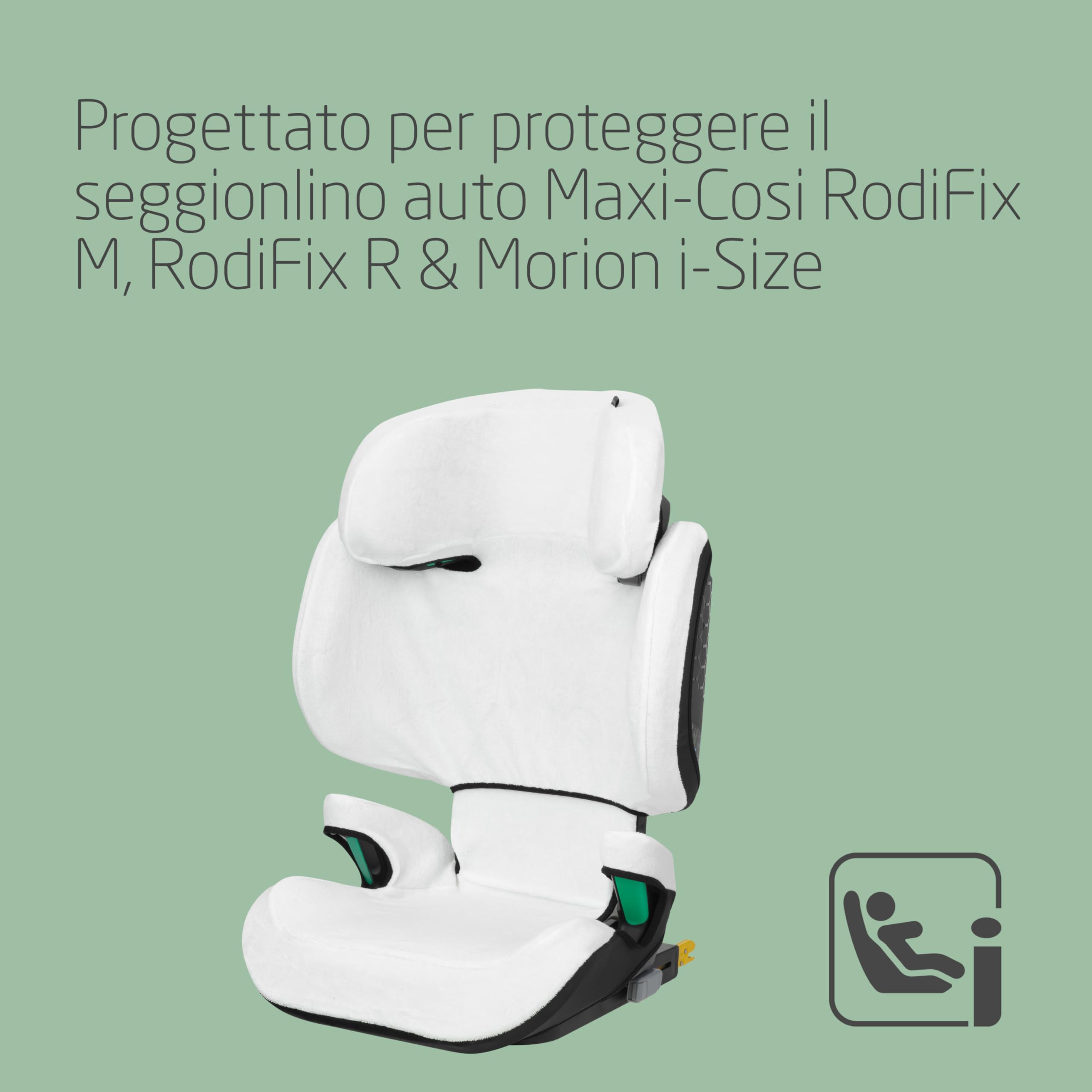 Maxi-Cosi Rivestimento Seggiolino Auto in Cotone Organico per RodiFix M i-Size/RodiFix R i-Size, Copri Seggiolino per Bambini, Morbido e Traspirante, Lavabile in Lavatrice, Natural White
