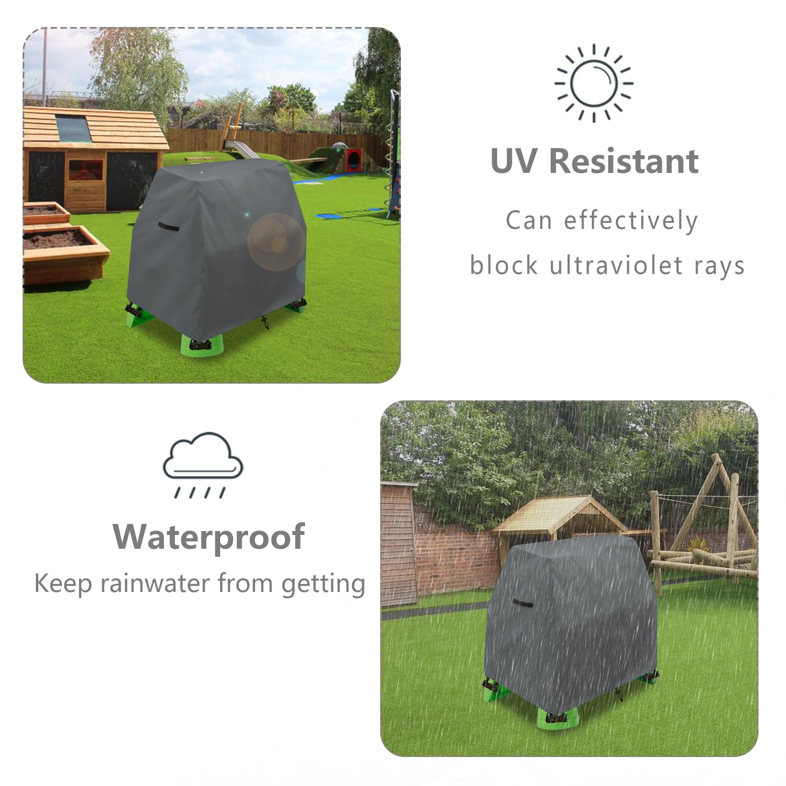 Funda para mesa de agua para niños, para lluvia y estanque, impermeable, a prueba de polvo, anti-UV, para juguetes al aire libre, solo la cubierta