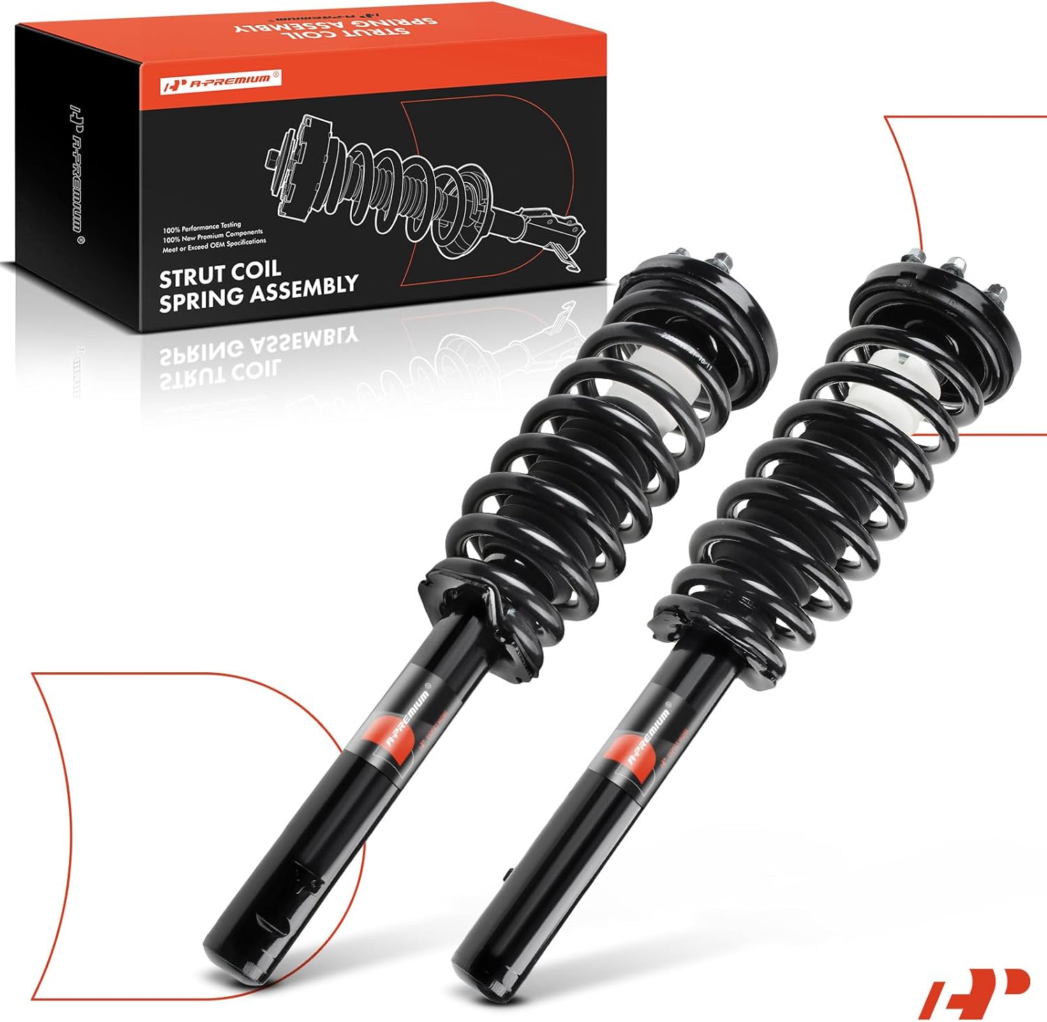 A-Premium Front Strut Shock Assembly w/Coil Spring Compatible with Honda Accord 2003 2004 2005 2006 2007, 2-PC Set