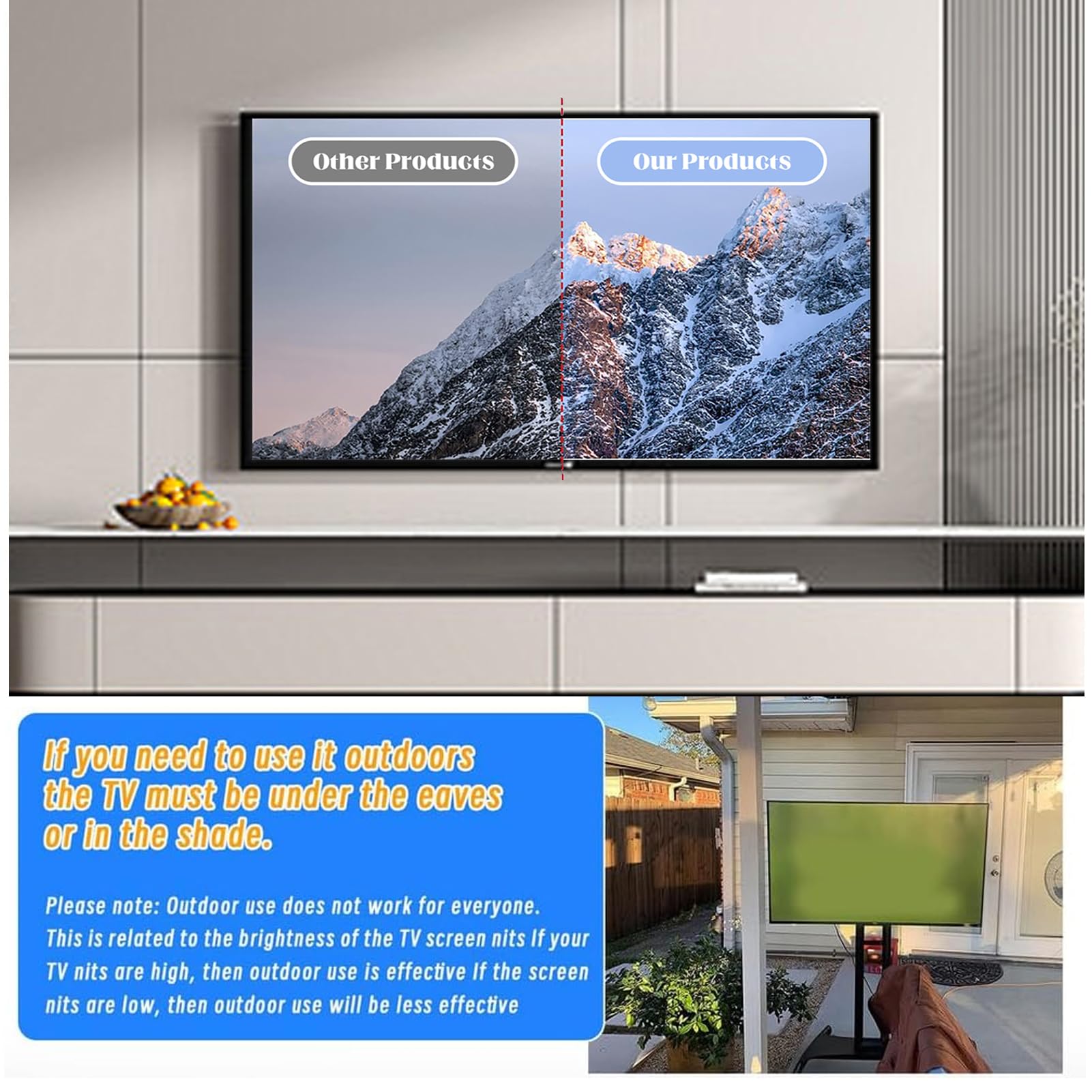 Generisch 43" TV-Bildschirmschutz mit Blaulichtfilter,TV Entspiegelungsfolie Blendschutz，Matte Anti-Glare-Folie Staubabweisende Schutzfolie (942 * 529mm)