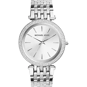 Michael Kors Reloj Darci para Mujer, Movimiento de Cuarzo de Tres Agujas en Tono Plateado con Correa de Acero Inoxidable
