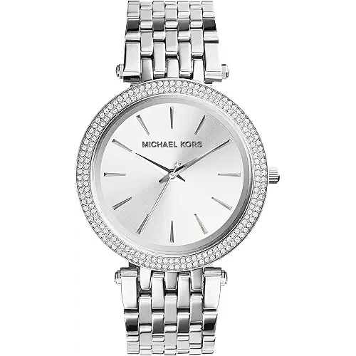 Michael Kors Reloj Darci para Mujer, Movimiento de Cuarzo de Tres Agujas en Tono Plateado con Correa de Acero Inoxidable