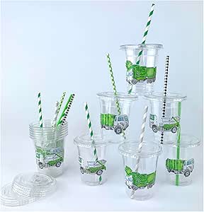 Amazon.com: Garbage Truck Party Cups, Big Rig Party Decorations, Trash ...