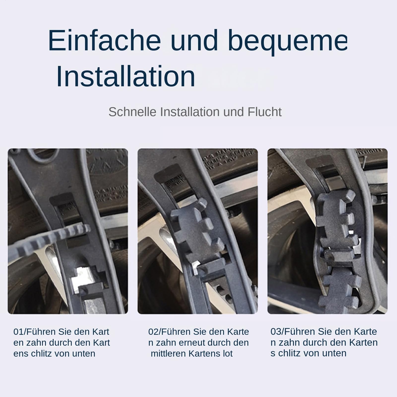 Autoreifen-Schneekette – 10x wiederverwendbare Anti-Rutsch-Traktionsketten für Winterfahrten | Strapazierfähige Reifenhaltegurte für Pkw, SUVs und Geländefahrzeuge. Sicherheitsradketten für Schnee, Sc