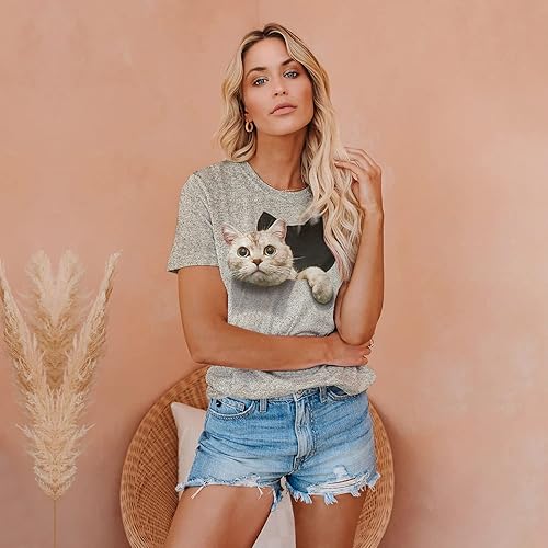 Miniatura 4 de Merry Christmas Shirts for Women Xmas Buffalo Plaid Tree Shirt Top Short Sleeve Casual Graphic Print T Shirt