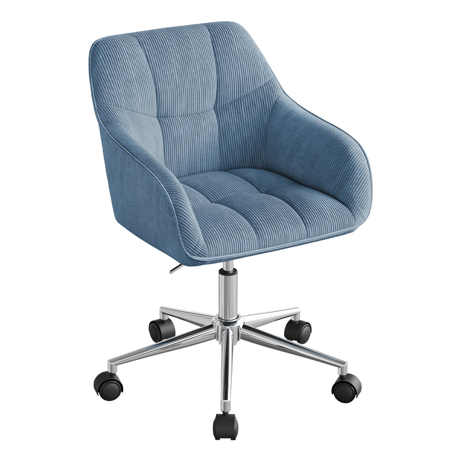WOLTU Homeoffice Stuhl, Schreibtischstuhl, Drehstuhl, Schminkstuhl, höhenverstellbar, bis 150 kg belastbar, mit Armlehnen Samtsitz, für Schlafzimmer Büro Wohnzimmer, #2672