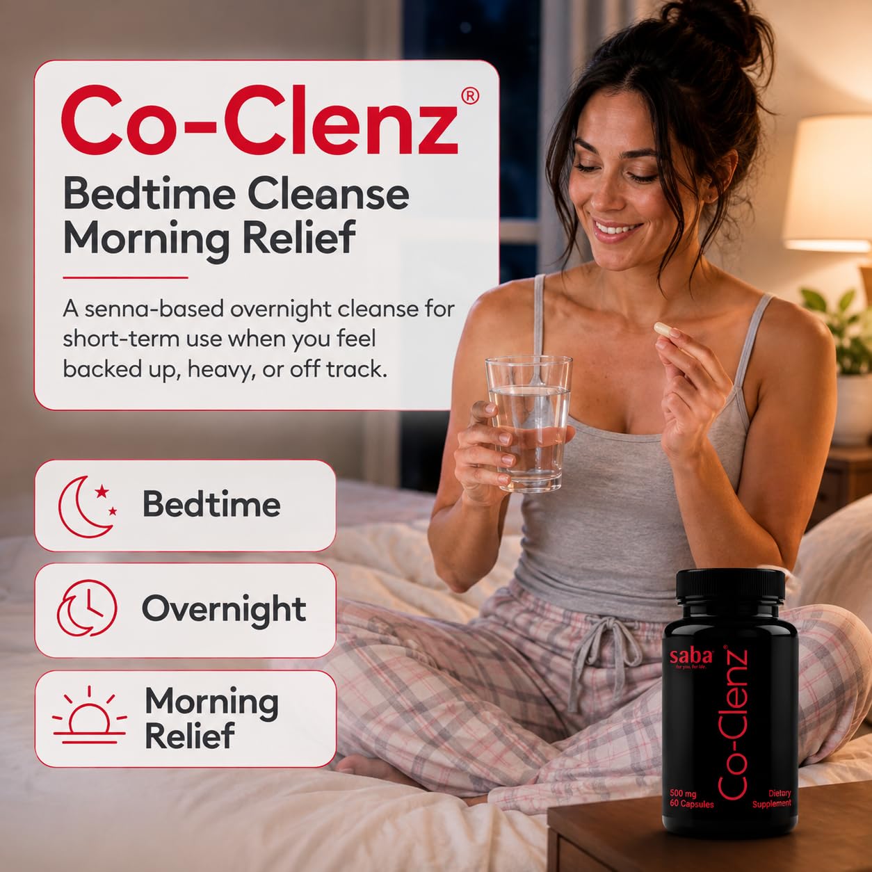 Saba Co-Clenz - 5 Day Cleanse for Men & Women-Supports Healthy Bowel Movements- Detox, Colon Health, Helps Constipation -30 Capsules, — Amazon image 5
