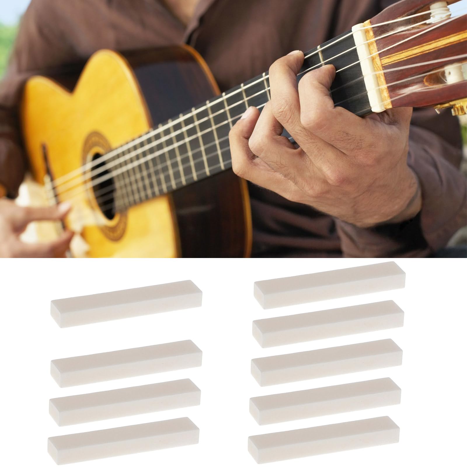 KAIXINXIN Acoustic Guitar Guitar Blank Bone Nut Unbleached Bone Guitar Nuts Blank for Electric Bass Acoustic Mandolin Ukulele