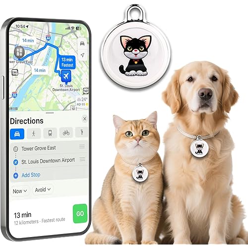 Smart GPS Tracker for Dogs, Mini Cat GPS Tracker, Positioning Smart Alarm Pet Tracker, Waterproof and Drop-Proof, Extra Long Battery Life of 365 Day, No Subscription