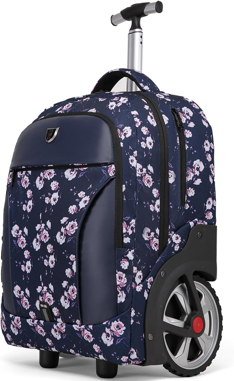 Rolling Backpack Floral, Waterproof with Wheels for Business, College Student and Travel Commuter, Carry on Laptop Compartment, Fit 17 Inch Laptop, Wheeled Adults, 20inch