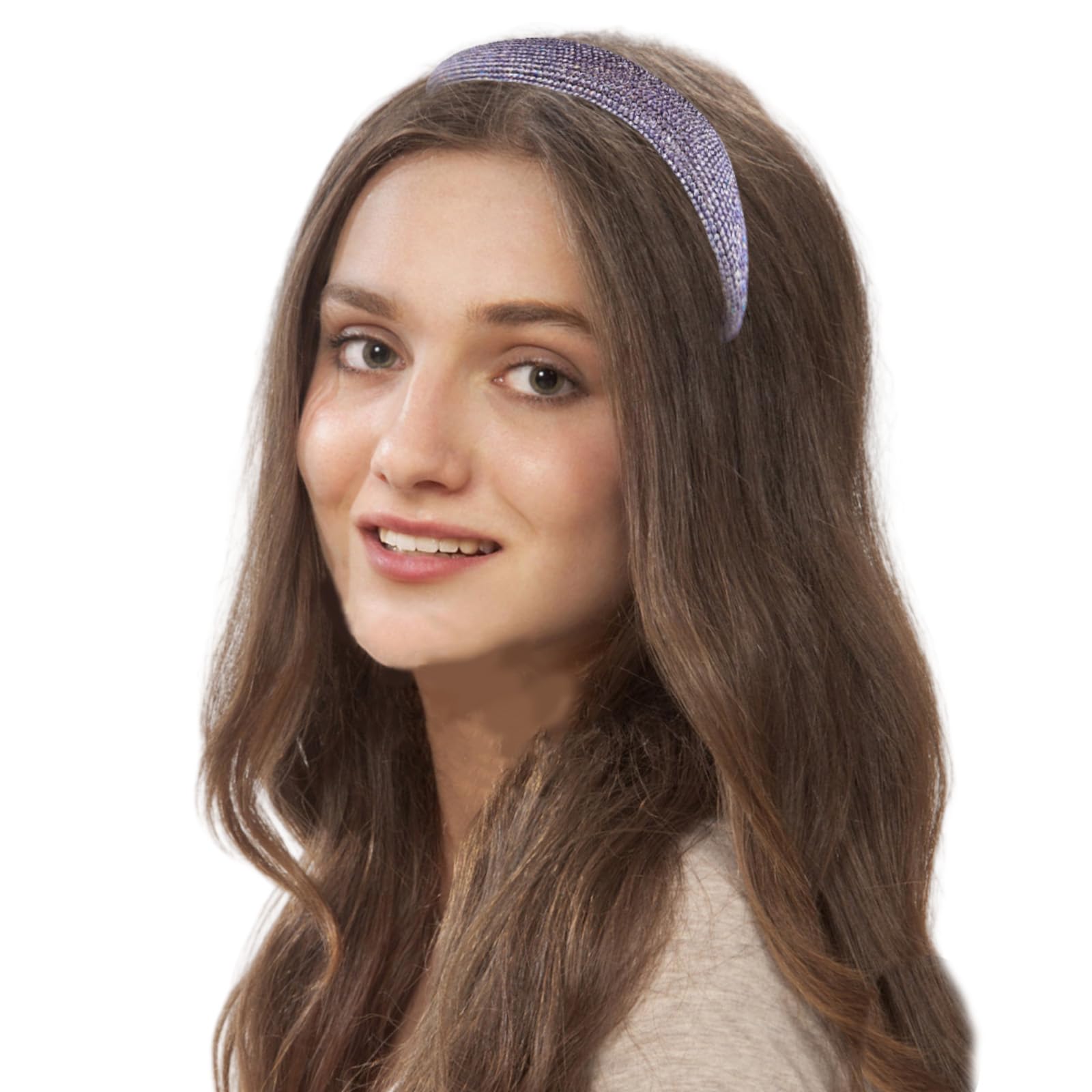 Hair Bands for Women Purple Crystal Headband Ladies Headbands Crystal Vintage Hairband Shiny 3224, H3224 - Image 4