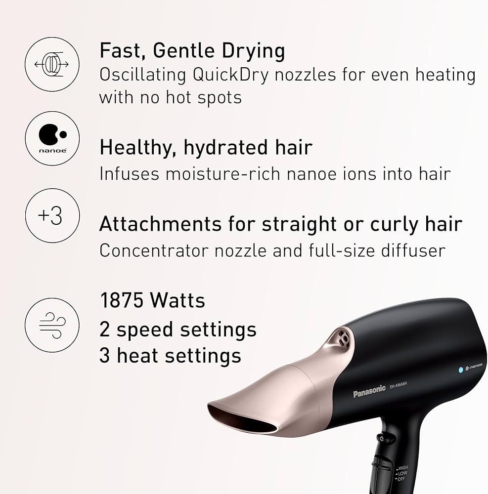 Amazon.com : Panasonic Nanoe Salon Hair Dryer, Oscillating