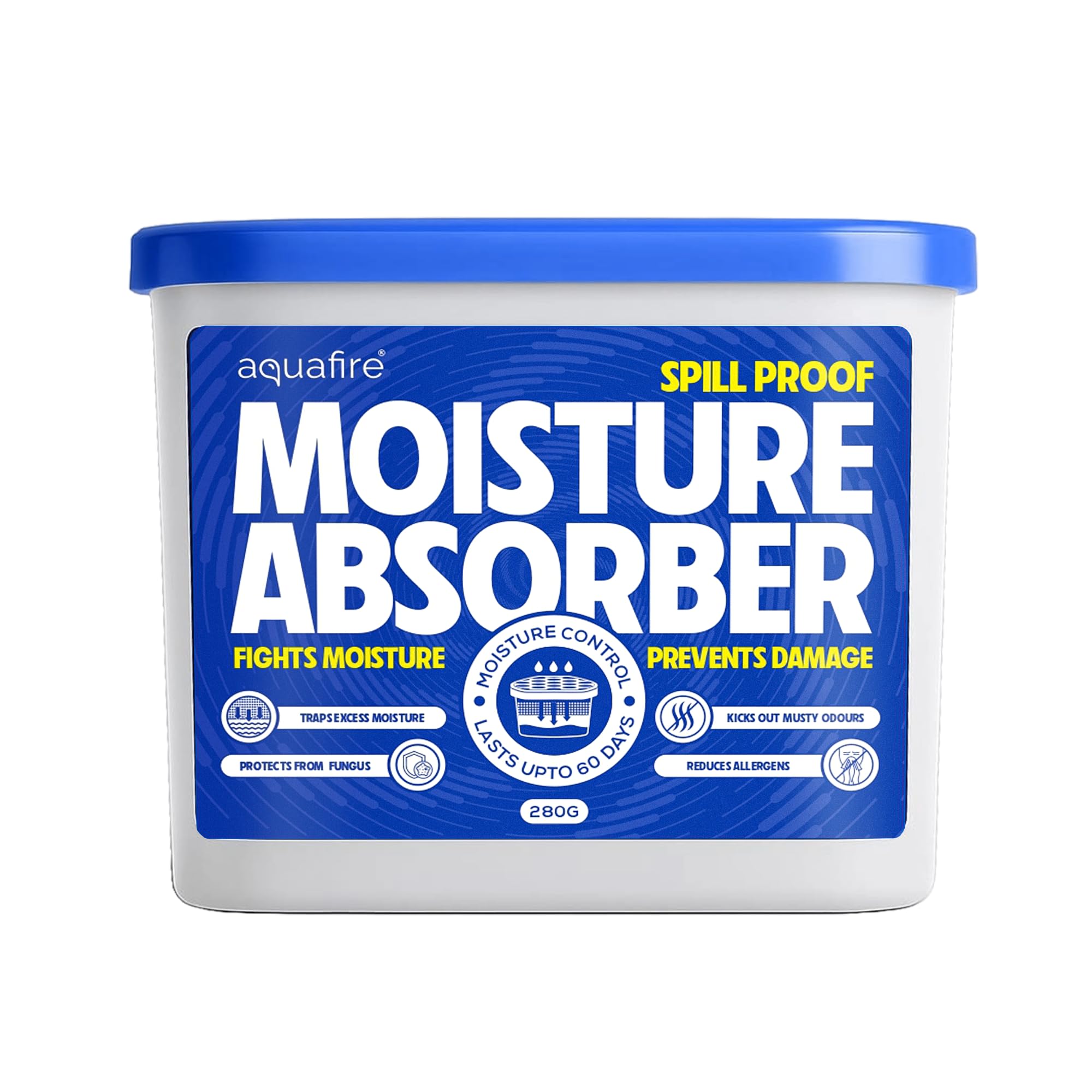 Moisture Absorber, 280g, Spill Proof Dehumidifier, Fights Moisture, Prevents Damage & Fungus